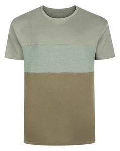 Bigdude Cut & Sew Marl Short Sleeve T-Shirt Sage Green/Sage Marl/Olive